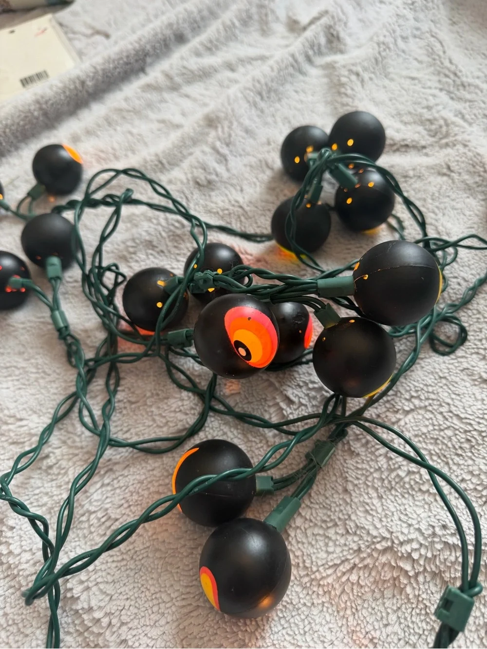 Vintage Halloween Flashing Eyeball String Lights Tested Indoor Outdoor 2004